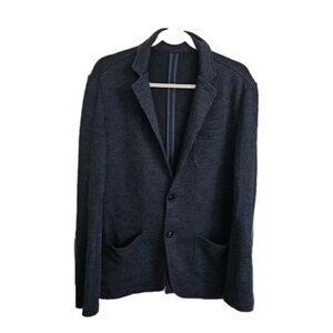 Faherty Blazer Mens Medium Inlet Knit Jacket Deep Navy Blue Melange Pockets